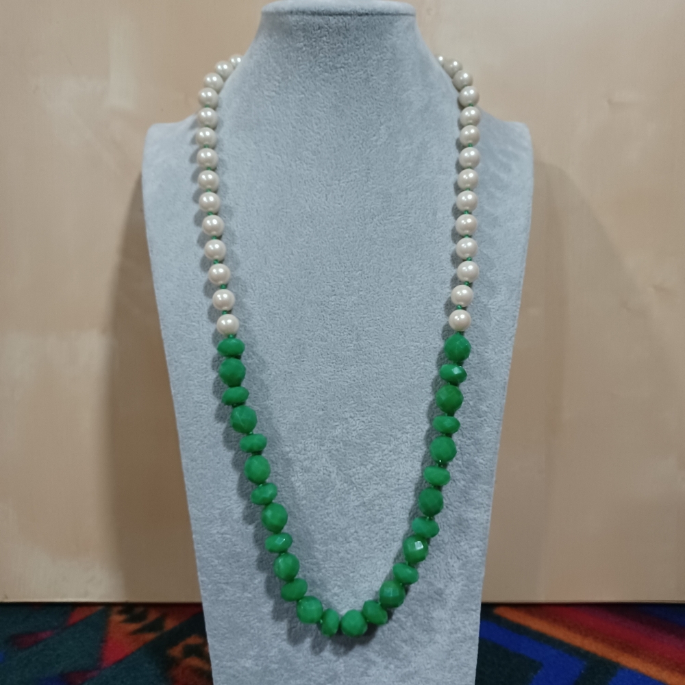 Kate Spade Green & Pearl Give It A Swirl Statement Necklace